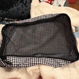 Lesportsac Black and White Gingham large packing cube